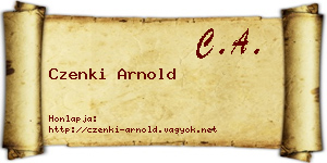 Czenki Arnold névjegykártya